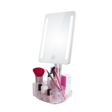 Lighted Makeup Mirror with Organizer Storage Box